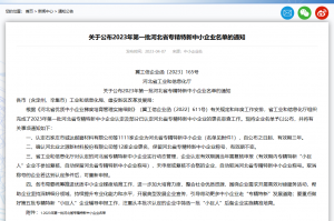 喜訊! 河北榮豐榮獲“專精特新”企業稱號